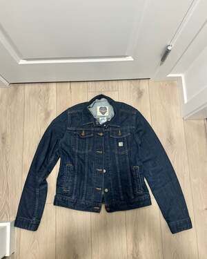 Carhartt Women's WJ027 Detroit Trucker Denim Jacket Dark Wash Large